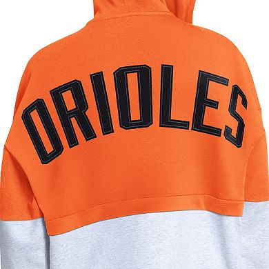 Women's Starter Orange/Heather Gray Baltimore Orioles Wishbone Full-Zip Hoodie