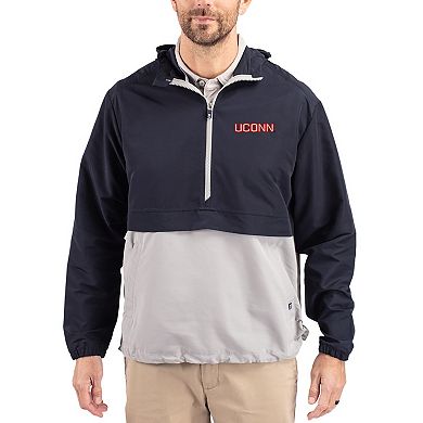 Men's Cutter & Buck Navy UConn Huskies Charter Eco Recycled Half-Zip Anorak Jacket