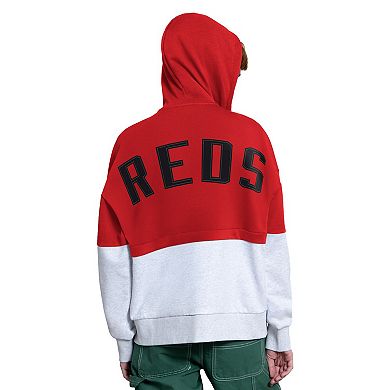 Women's Starter Red/Heather Gray Cincinnati Reds Wishbone Full-Zip Hoodie