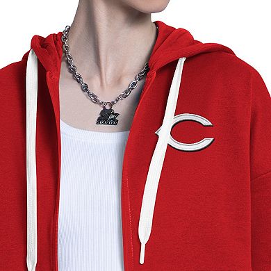 Women's Starter Red/Heather Gray Cincinnati Reds Wishbone Full-Zip Hoodie