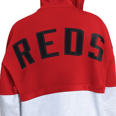 Women's Starter Red/Heather Gray Cincinnati Reds Wishbone Full-Zip Hoodie