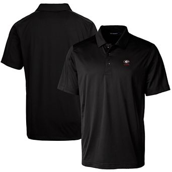 Men's Cutter & Buck Black Georgia Bulldogs Alumni Logo Prospect Textured Stretch Polo