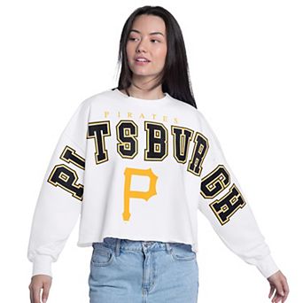 Women's G-III 4Her by Carl Banks White Pittsburgh Pirates Bleachers Cropped Pullover Sweatshirt