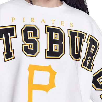Women's G-III 4Her by Carl Banks White Pittsburgh Pirates Bleachers Cropped Pullover Sweatshirt