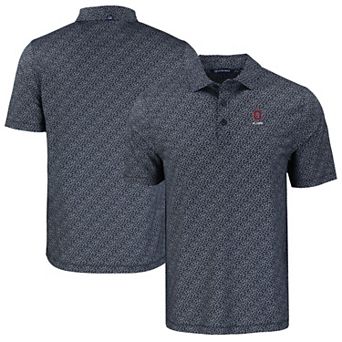 Men's Cutter & Buck Black Ohio State Buckeyes Pike Eco Pebble Print Stretch Recycled Polo