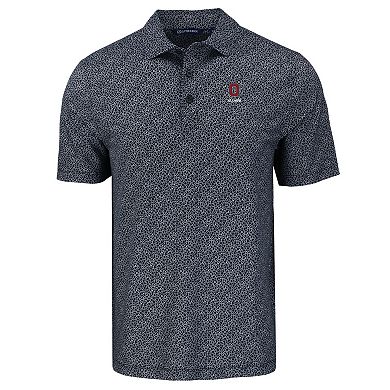 Men's Cutter & Buck Black Ohio State Buckeyes Pike Eco Pebble Print Stretch Recycled Polo