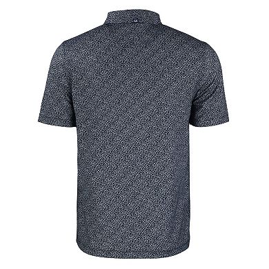 Men's Cutter & Buck Black Ohio State Buckeyes Pike Eco Pebble Print Stretch Recycled Polo