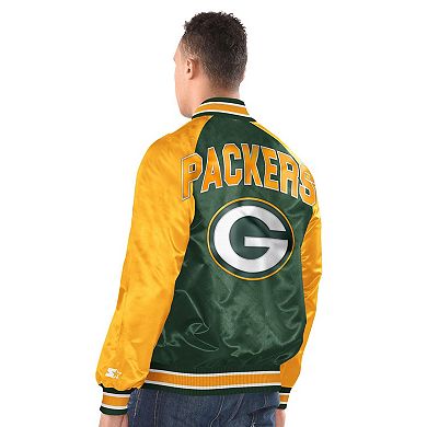 Men's Starter Green/Gold Green Bay Packers Inductee Full-Snap Varsity Jacket
