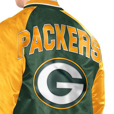 Men's Starter Green/Gold Green Bay Packers Inductee Full-Snap Varsity Jacket
