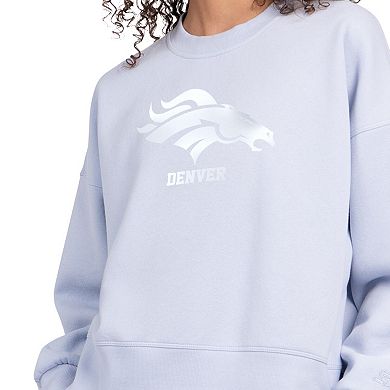 Women's Starter Pastel Blue Denver Broncos Travel Pastels Boxy Fleece Sweatshirt