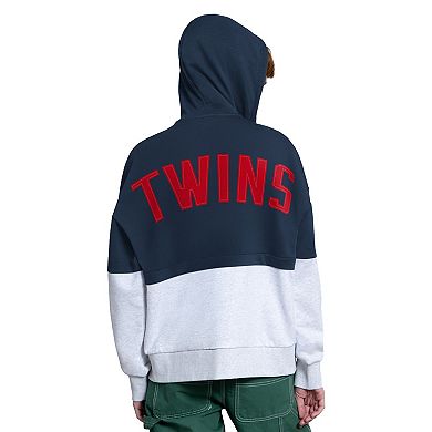 Women's Starter Navy/White Minnesota Twins Wishbone Full-Zip Hoodie