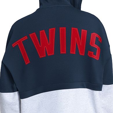 Women's Starter Navy/White Minnesota Twins Wishbone Full-Zip Hoodie