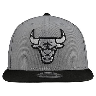Men's New Era Gray Chicago Bulls Core Logo Storm Gray Two-Tone 9FIFTY Snapback Hat