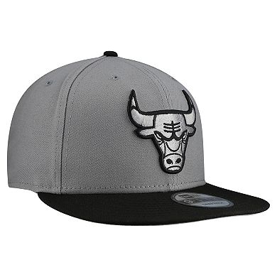 Men's New Era Gray Chicago Bulls Core Logo Storm Gray Two-Tone 9FIFTY Snapback Hat