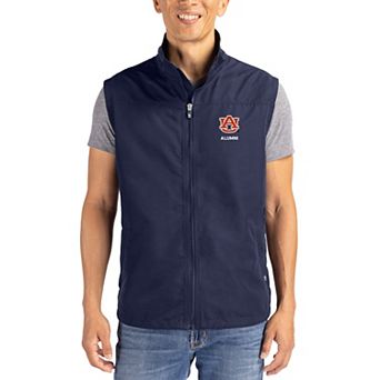Men's Cutter & Buck Navy Auburn Tigers Charter Eco Recycled Full-Zip Vest