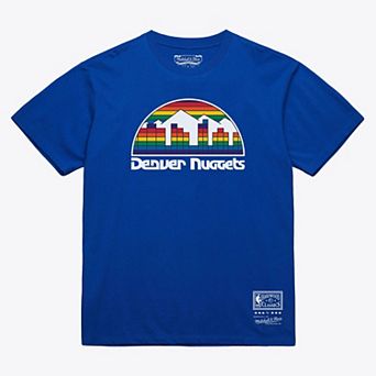 Unisex Mitchell & Ness Royal Denver Nuggets Hardwood Classics Basic Logo Arch T-Shirt