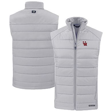 Men's Cutter & Buck Gray Ole Miss Rebels Evoke Hybrid Eco Softshell Recycled Full-Zip Vest