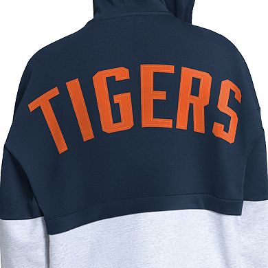 Women's Starter Navy/White Detroit Tigers Wishbone Full-Zip Hoodie