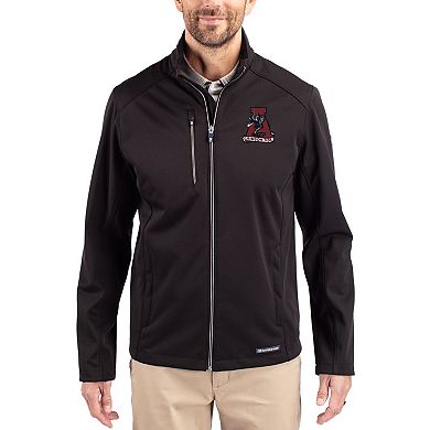 Men's Cutter & Buck Black Alabama Crimson Tide Evoke Eco Softshell Recycled Full-Zip Jacket
