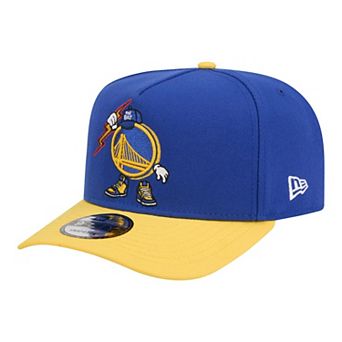 Men's New Era Royal Golden State Warriors Injection Cartoon Logo A-Frame 9FIFTY Adjustable Hat
