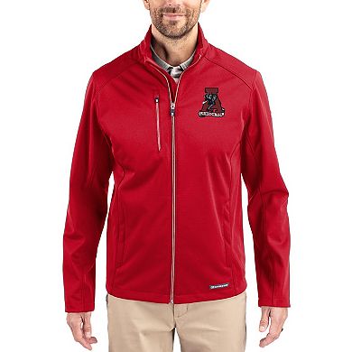 Men's Cutter & Buck Crimson Alabama Crimson Tide Evoke Eco Softshell Recycled Full-Zip Jacket