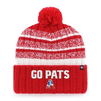 Men's '47 Red New England Patriots Local Cuffed Knit Hat with Pom