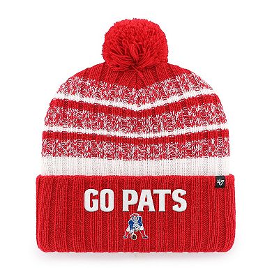 Men's '47 Red New England Patriots Local Cuffed Knit Hat with Pom