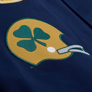 Men's Mitchell & Ness Navy Notre Dame Fighting Irish Double Clutch Lightweight Satin Full-Snap Jacket