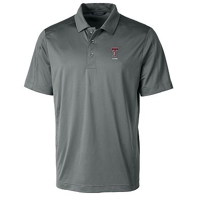 Men's Cutter & Buck Gray Texas Tech Red Raiders Alumni Logo Prospect Textured Stretch Polo
