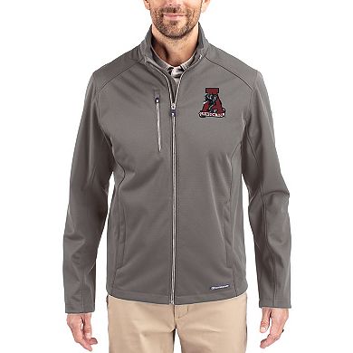 Men's Cutter & Buck Gray Alabama Crimson Tide Evoke Eco Softshell Recycled Full-Zip Jacket