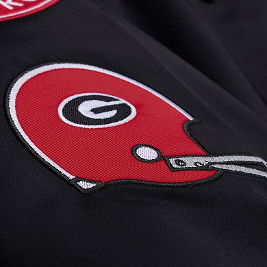 Men's Mitchell & Ness Black Georgia Bulldogs Double Clutch Lightweight Satin Full-Snap Jacket