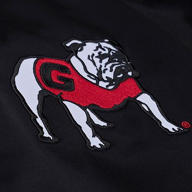 Men's Mitchell & Ness Black Georgia Bulldogs Double Clutch Lightweight Satin Full-Snap Jacket