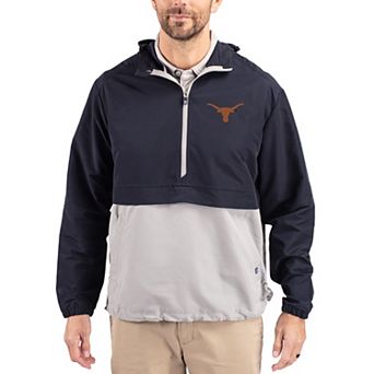 Men's Cutter & Buck Navy Texas Longhorns Charter Eco Recycled Half-Zip Anorak Jacket