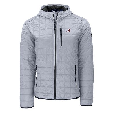 Men's Cutter & Buck Gray Alabama Crimson Tide Rainier Eco PrimaLoft Hooded Full-Zip Jacket