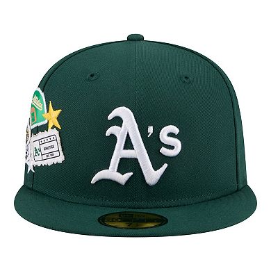 Men's New Era Green Athletics City Patch 59FIFTY Fitted Hat