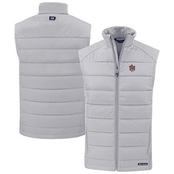 Men's Cutter & Buck Gray LSU Tigers Evoke Hybrid Eco Softshell Recycled Full-Zip Vest