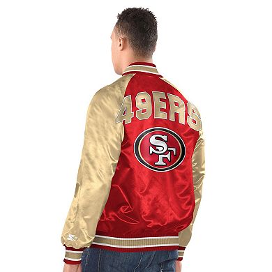 Men's Starter Scarlet/Gold San Francisco 49ers Inductee Full-Snap Varsity Jacket