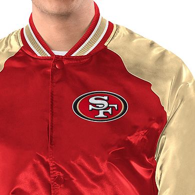 Men's Starter Scarlet/Gold San Francisco 49ers Inductee Full-Snap Varsity Jacket