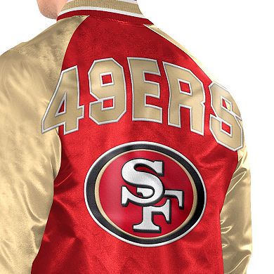 Men's Starter Scarlet/Gold San Francisco 49ers Inductee Full-Snap Varsity Jacket