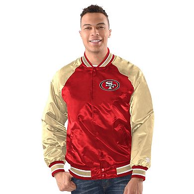 Men's Starter Scarlet/Gold San Francisco 49ers Inductee Full-Snap Varsity Jacket