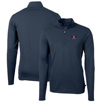 Men's Cutter & Buck Navy Auburn Tigers Virtue Eco Pique Recycled Quarter-Zip Pullover Top