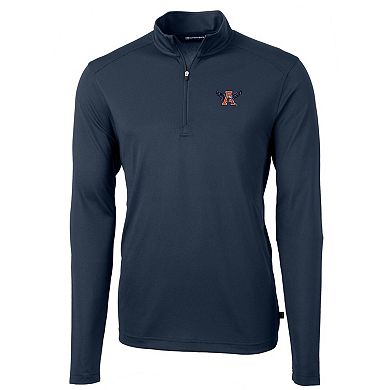Men's Cutter & Buck Navy Auburn Tigers Virtue Eco Pique Recycled Quarter-Zip Pullover Top