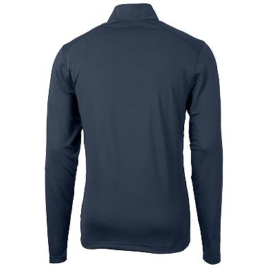 Men's Cutter & Buck Navy Auburn Tigers Virtue Eco Pique Recycled Quarter-Zip Pullover Top