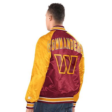 Men's Starter Burgundy/Gold Washington Commanders Inductee Full-Snap Varsity Jacket