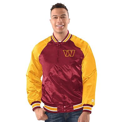 Men's Starter Burgundy/Gold Washington Commanders Inductee Full-Snap Varsity Jacket