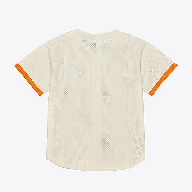Men's Mitchell & Ness Cream Tennessee Volunteers Mesh Button-Up Batting Practice Baseball Jersey