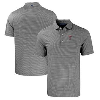 Men's Cutter & Buck Black/White Texas Tech Red Raiders Forge Eco Double Stripe Stretch Recycled Polo