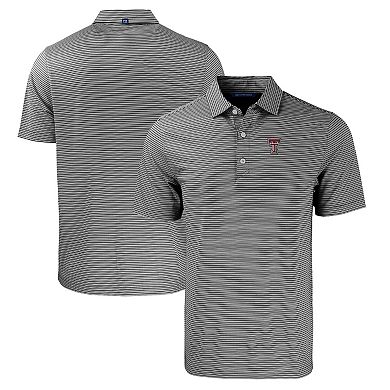 Men's Cutter & Buck Black/White Texas Tech Red Raiders Forge Eco Double Stripe Stretch Recycled Polo