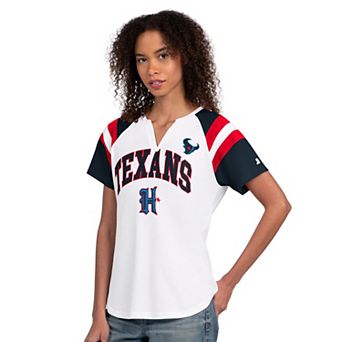 Women's Starter White Houston Texans Game On Notch Neck T-Shirt
