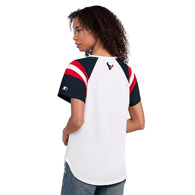 Women's Starter White Houston Texans Game On Notch Neck T-Shirt